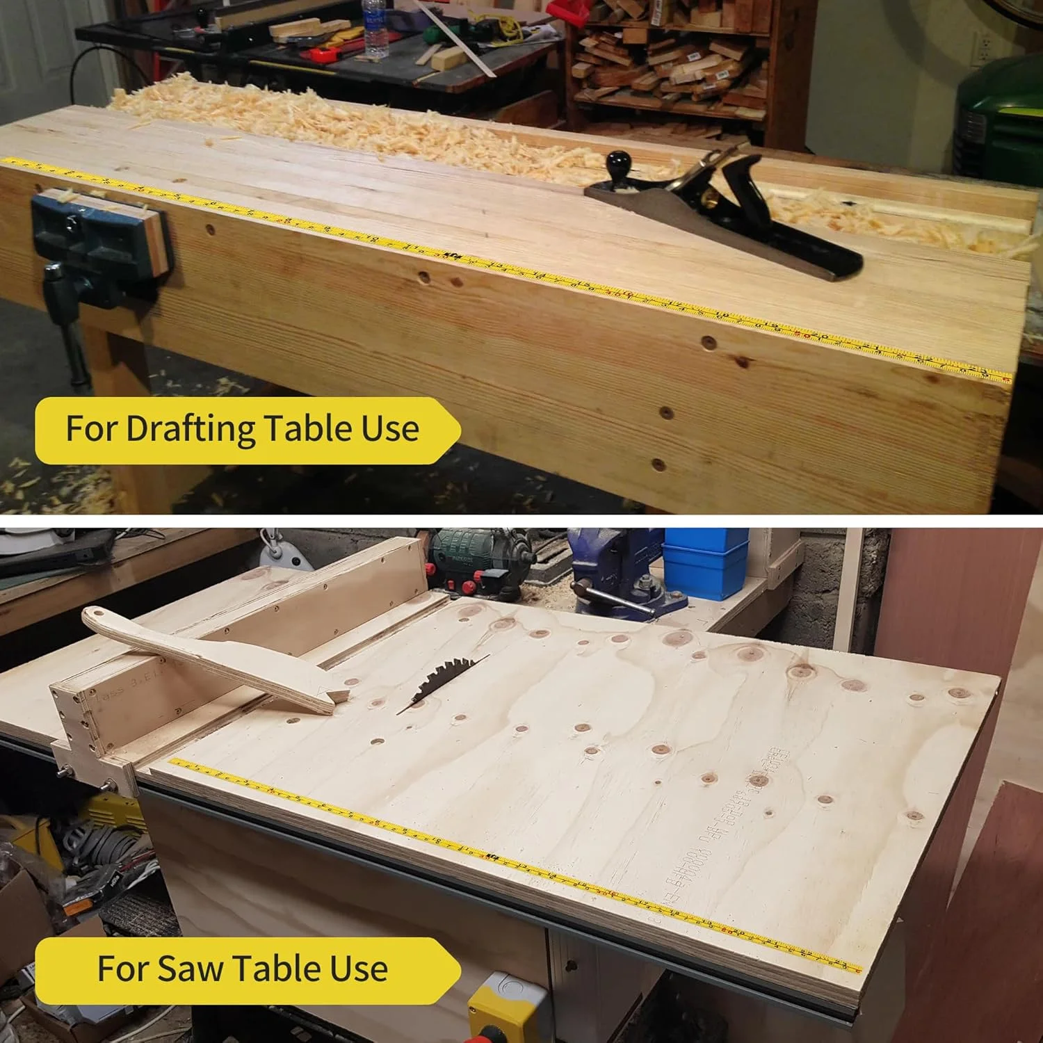 دو عدد نوار اندازه گیری فولادی خود چسب، برچسب خط کش اندازه گیری امپریال و متریک، نوار اندازه گیری چسبی از چپ به راست و راست به چپ برای میز کار، نجاری، اره و طراحی، 410 سانتی متر / 161 اینچ دو عدد نوار اندازه گیری فولادی خود چسب، برچسب خط کش اندازه گیری امپریال و متریک، نوار اندازه گیری چسبی از چپ به راست و راست به چپ برای میز کار، نجاری، اره و طراحی، 410 سانتی متر / 161 اینچ