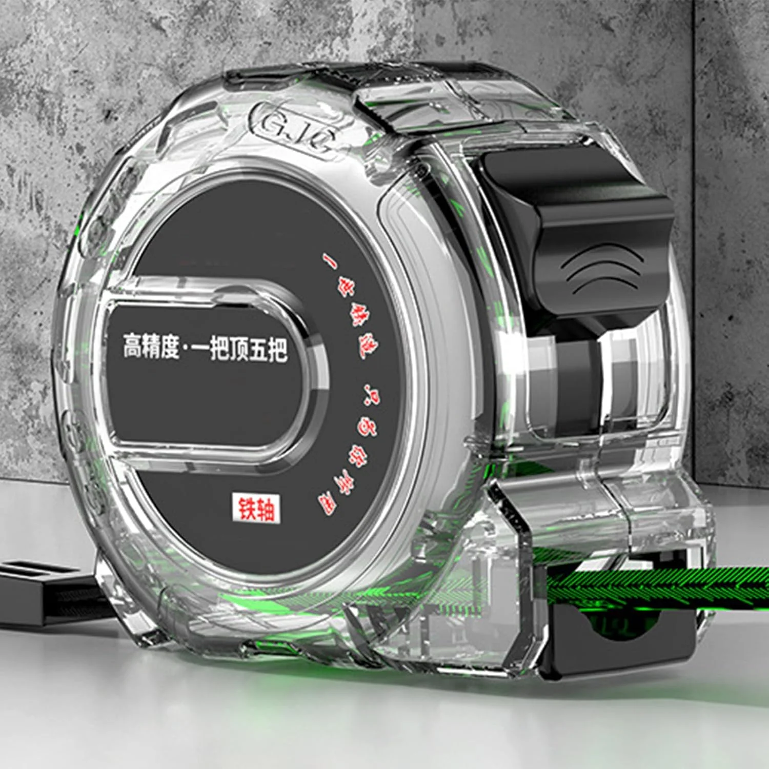 متر نواری استیل ضد زنگ با روکش الکتروپلیت بادوام Fdit، با جعبه شفاف و ابزار نجاری مناسب برای محیط های کاری مختلف به همراه جعبه خط کش نجاری (10 متر / 32.8 فوت)