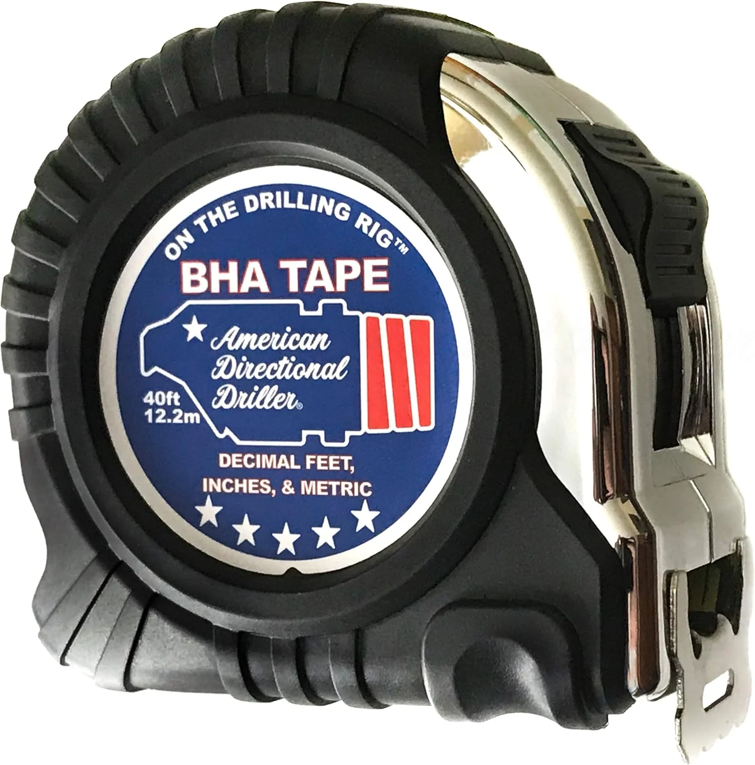 متر نواری 12 متری مخصوص حفاری جهت دار آمریکایی - تیغه پهن - مقیاس مهندسی، اینچ/فوت، متریک - مجموعه ته چاهی - نوار BHA - نوار اندازه گیری حفاری - کلاس II