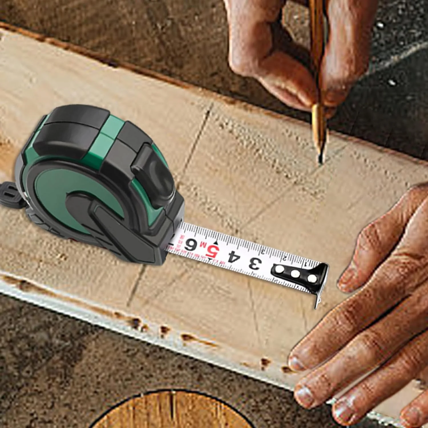 متر نواری سنگین، ابزار متر نواری بادوام، متر قفل شونده جمع شونده استیل ضد زنگ فشرده برای پروژه های اندازه گیری، نجاری، صنایع دستی، ساخت و ساز، بهبود دقت خانه