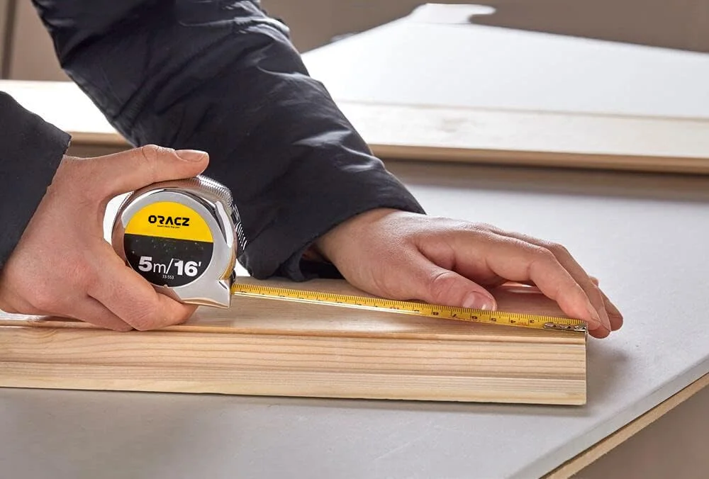 متر نواری حرفه ای ORACZ، متر نواری ضخیم، متر نواری خود قفل شونده، خوانا، دارای نوک مغناطیسی و بدنه جمع شونده، ضد زنگ و ضد خش (5 متر/16 فوت)