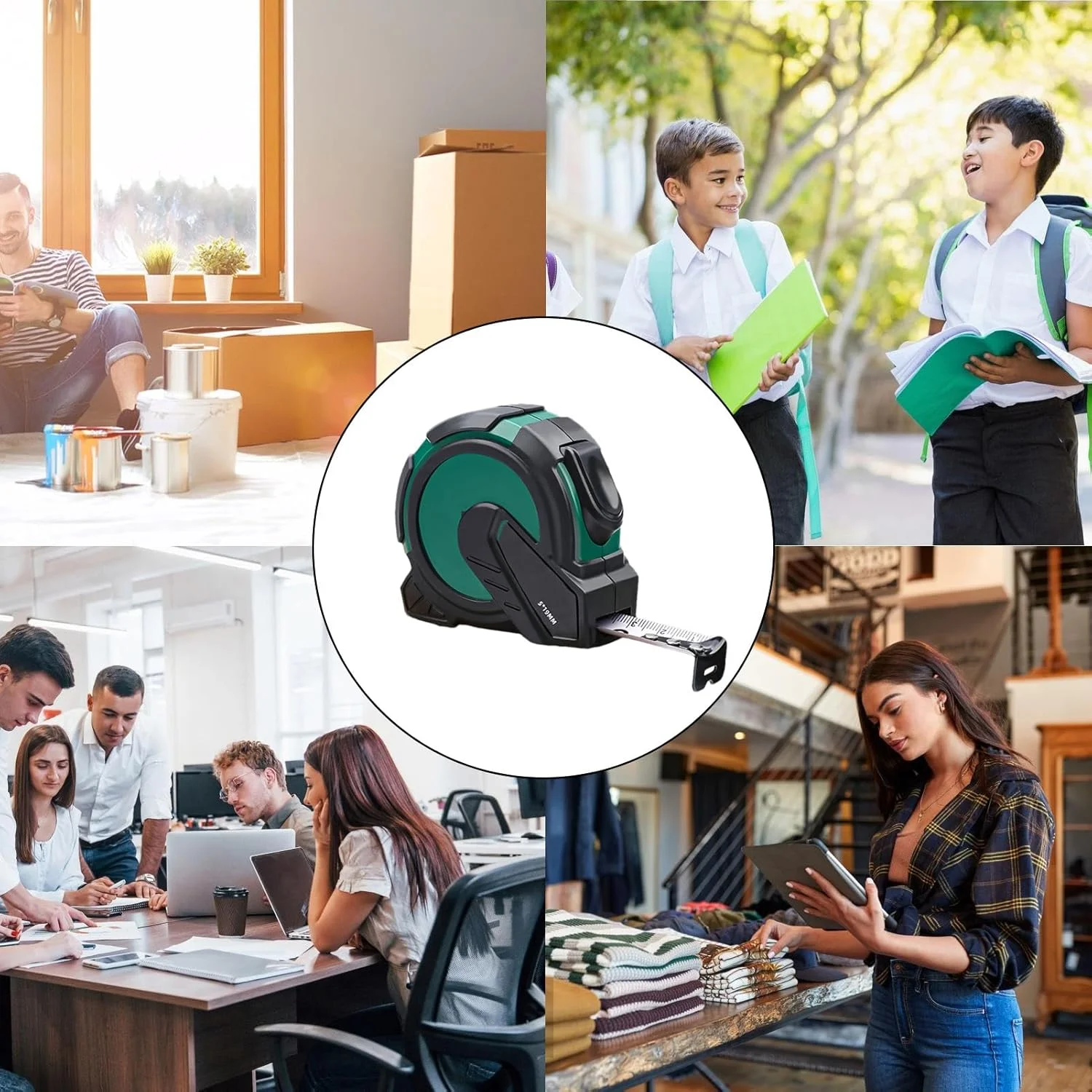 متر نواری سنگین، ابزار متر نواری بادوام، متر قفل شونده جمع شونده استیل ضد زنگ فشرده برای پروژه های اندازه گیری، نجاری، صنایع دستی، ساخت و ساز، بهبود دقت خانه