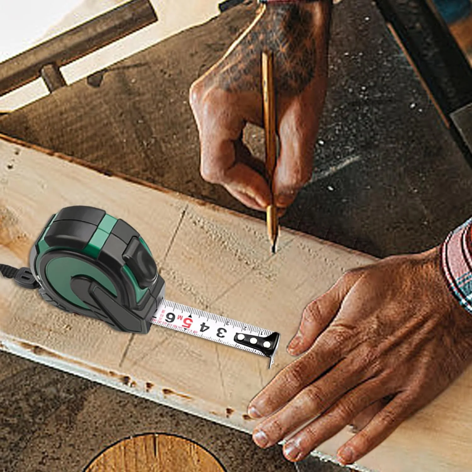 متر نواری سنگین، ابزار متر نواری بادوام، متر قفل شونده جمع شونده استیل ضد زنگ فشرده برای پروژه های اندازه گیری، نجاری، صنایع دستی، ساخت و ساز، بهبود دقت خانه