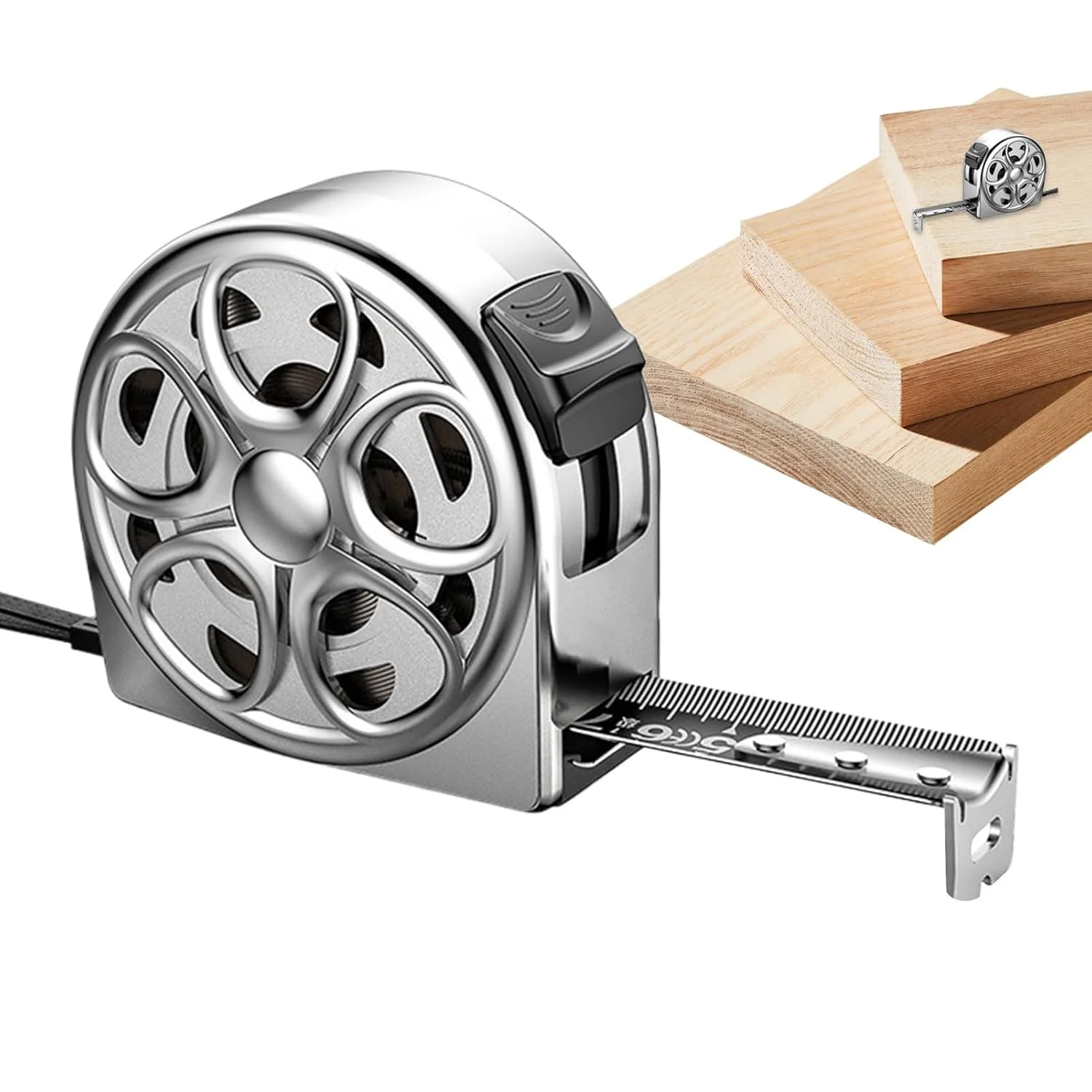 متر نواری استیل ضد زنگ - متر توخالی جمع شونده ضد آب - ابزار اندازه گیری دستی ضد افتادن برای مسیرهای کشاورزی، مهندسی صنعتی، نجاری و فضای باز