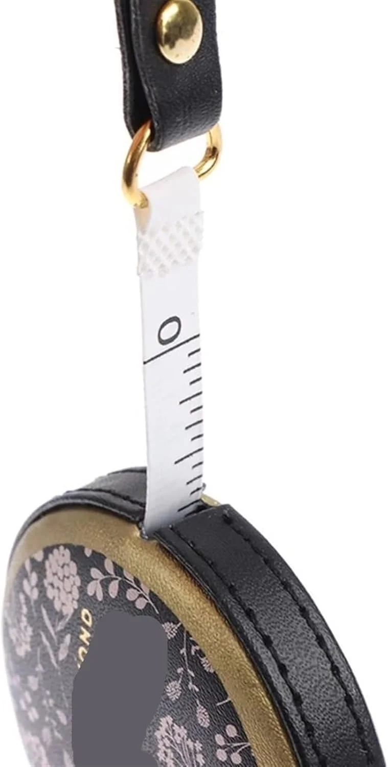 متر نواری AQHCGS، متر رولی سانتی متر اینچی، قابل حمل و جمع شونده با روکش چرمی، مناسب خیاطی