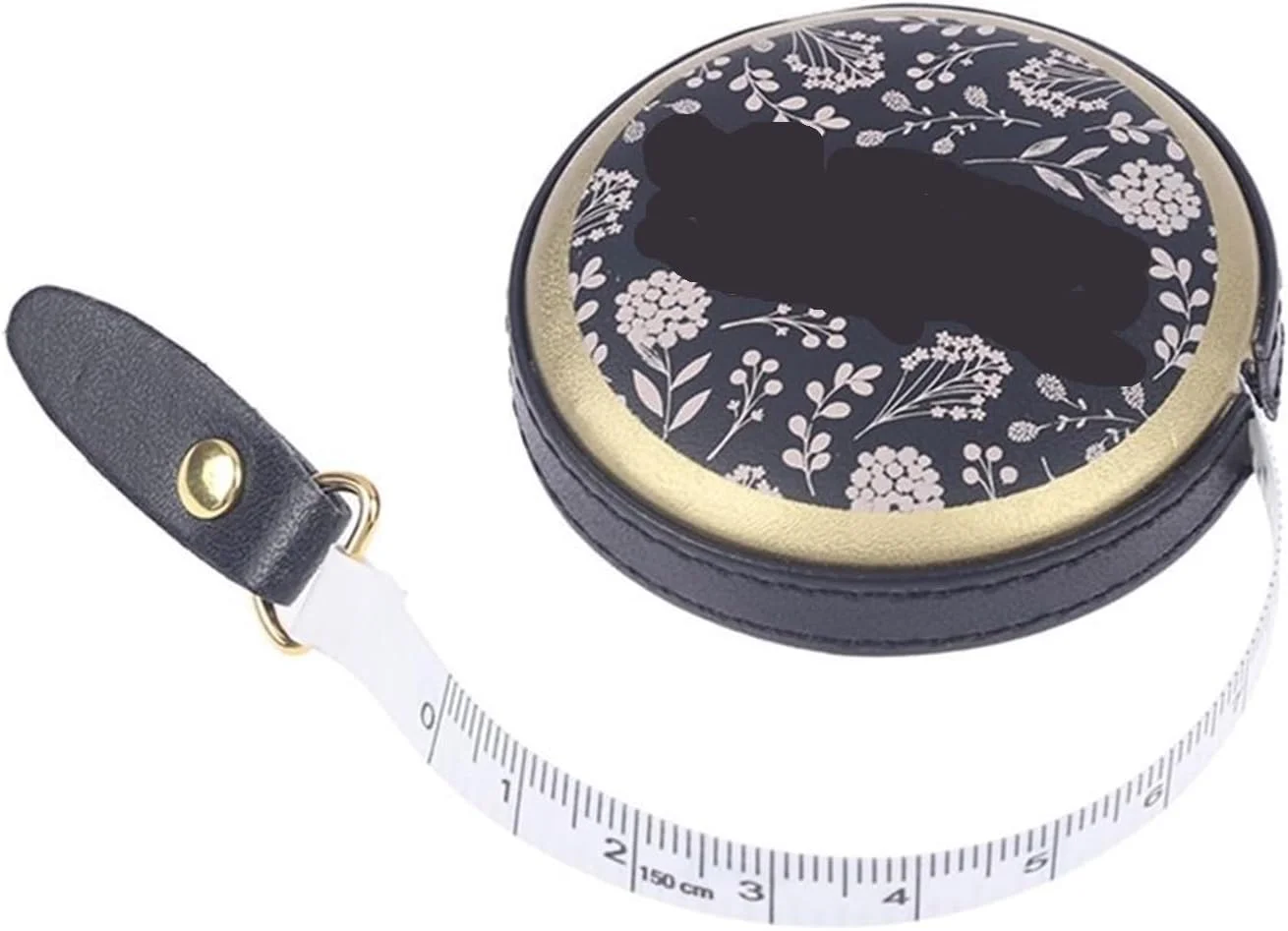 متر نواری AQHCGS، متر رولی سانتی متر اینچی، قابل حمل و جمع شونده با روکش چرمی، مناسب خیاطی