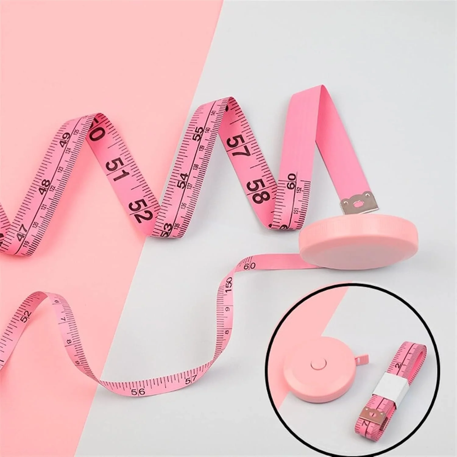 متر خیاطی KRSIAXG، متر نرم برای خیاطی پارچه، خیاط، پارچه، نوار اندازه گیری صنایع دستی (نقره ای و مشکی)