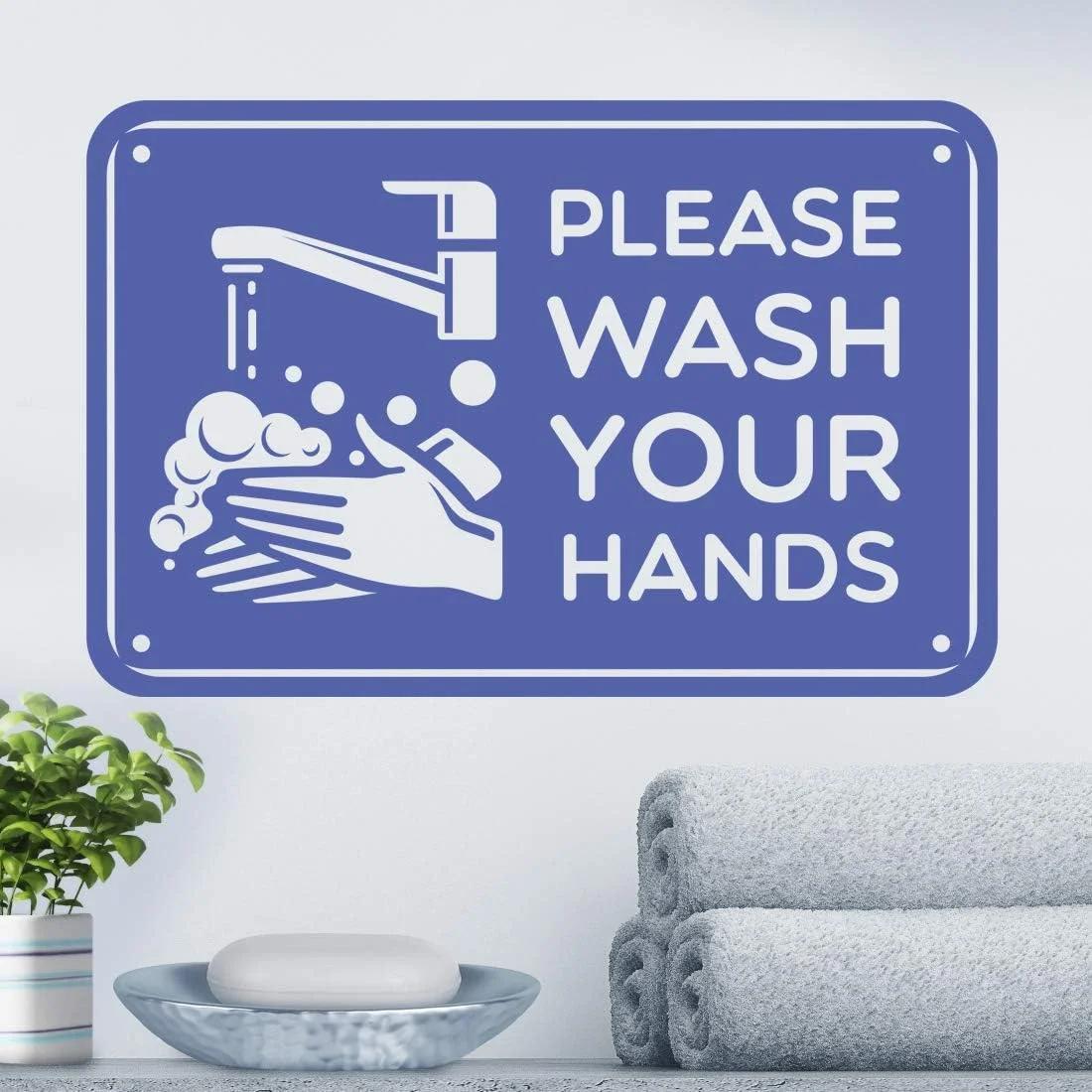 استیکر دیواری طرح شستشوی دست مدل Bathroom