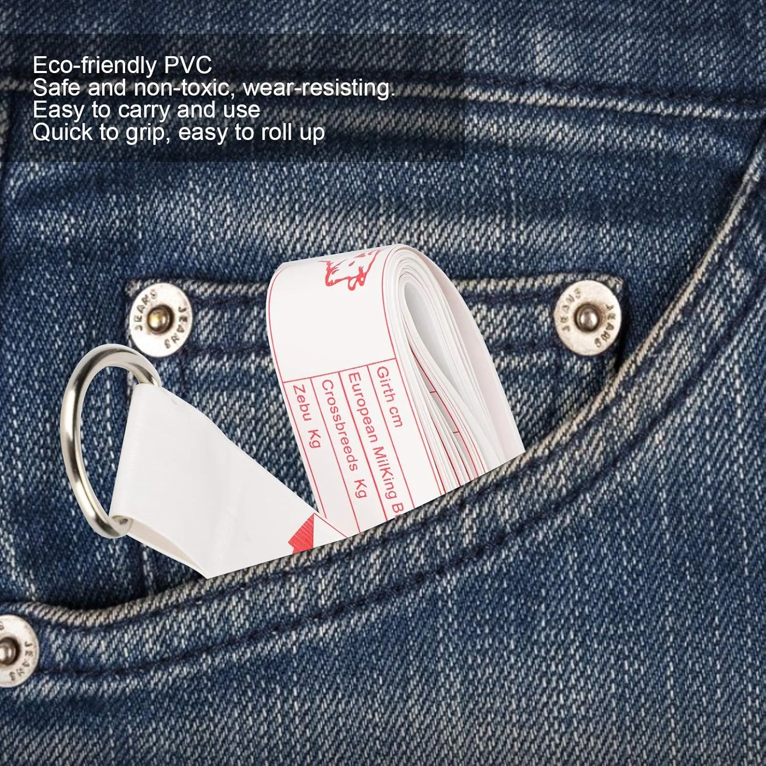 متر نواری گاو، خط کش اندازه گیری بدنه نرم PVC برای تخمین وزن گاو، طول 250 سانتی متر، گرفتن سریع، جمع شدن آسان، مناسب برای کشاورزان، می تواند اندازه گیری دقیق را ارائه دهد