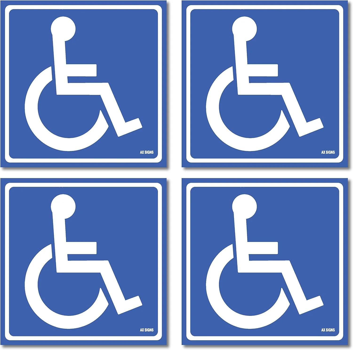 استیکر علامت ویلچر مدل Disabled بسته 4 عددی