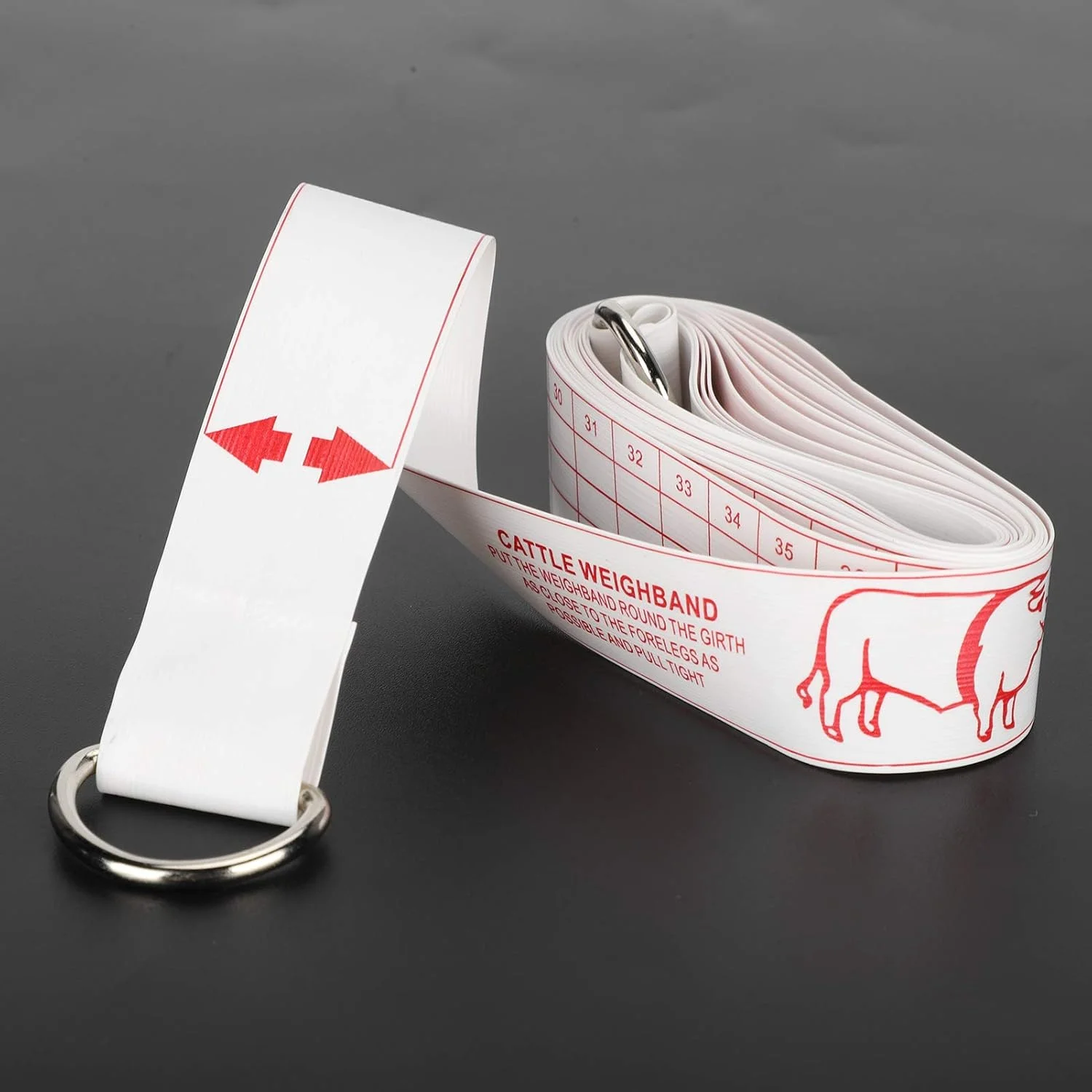 متر نواری گاو، خط کش اندازه گیری بدنه نرم PVC برای تخمین وزن گاو، طول 250 سانتی متر، گرفتن سریع، جمع شدن آسان، مناسب برای کشاورزان، می تواند اندازه گیری دقیق را ارائه دهد