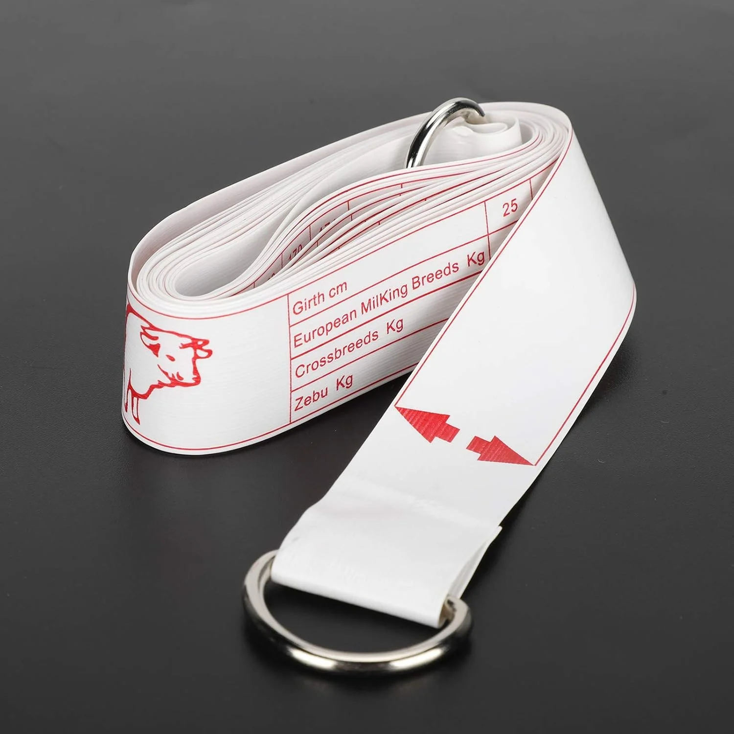 متر نواری گاو، خط کش اندازه گیری بدنه نرم PVC برای تخمین وزن گاو، طول 250 سانتی متر، گرفتن سریع، جمع شدن آسان، مناسب برای کشاورزان، می تواند اندازه گیری دقیق را ارائه دهد