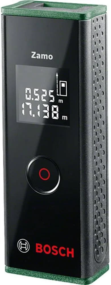 متر لیزری خانگی و باغی بوش مدل 0603672707 Zamo (نسل سوم، محدوده اندازه گیری: 0.15 تا 20.00 متر، در جعبه)، 1.5 ولت