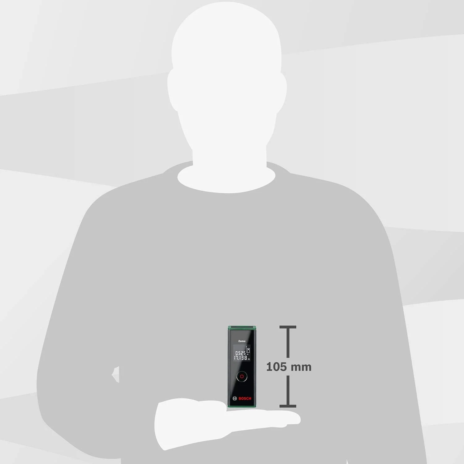 متر لیزری خانگی و باغی بوش مدل 0603672707 Zamo (نسل سوم، محدوده اندازه گیری: 0.15 تا 20.00 متر، در جعبه)، 1.5 ولت