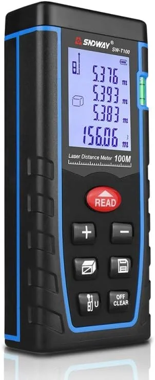 فاصله یاب لیزری دیجیتال 100 متری SNDWAY SW-T100، متر نواری، مساحت و حجم