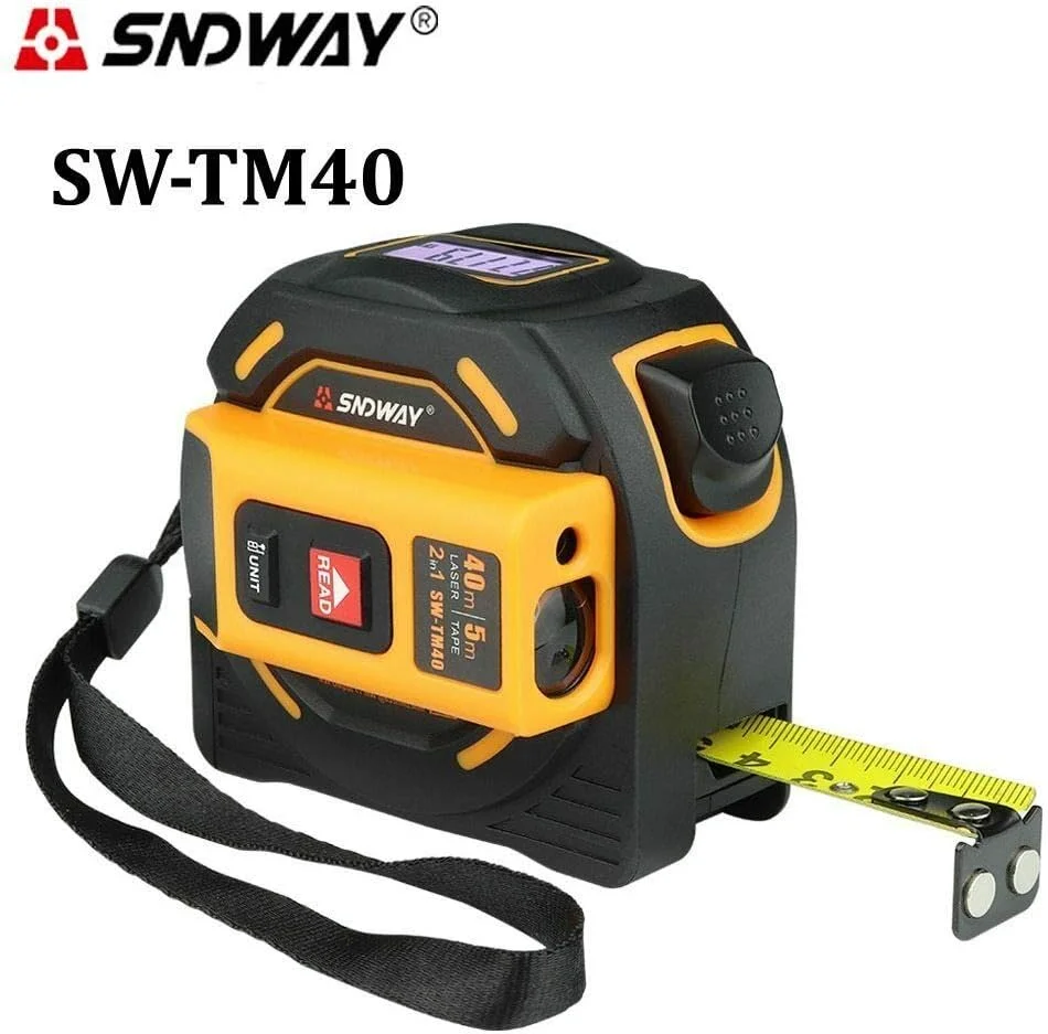 متر لیزری SNDWAY، فاصله یاب 40 متری، متر نواری لیزری دیجیتال (40 متر)