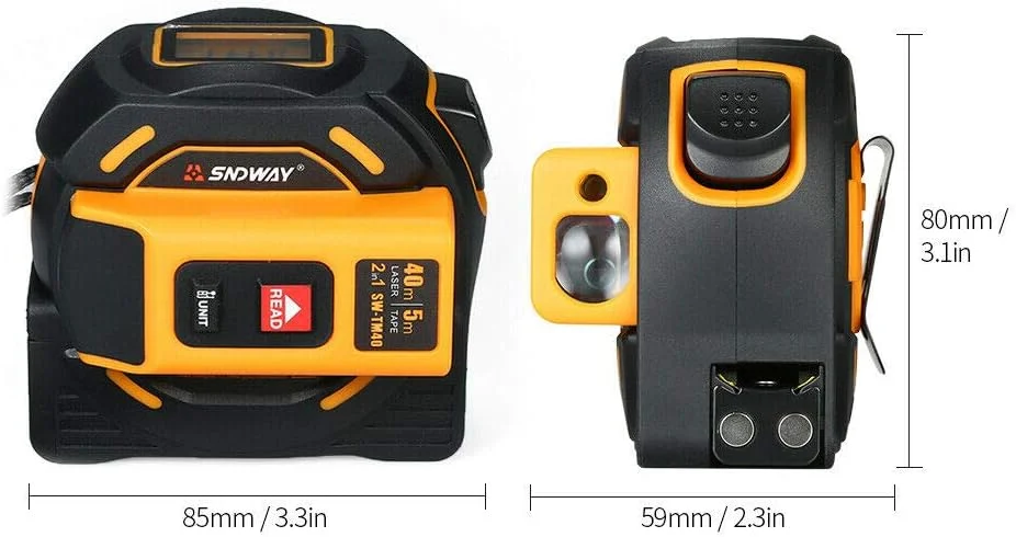 متر لیزری SNDWAY، فاصله یاب 40 متری، متر نواری لیزری دیجیتال (40 متر)