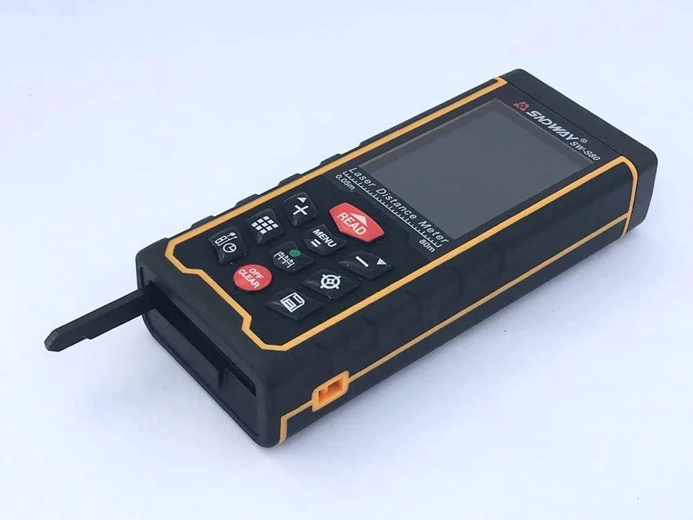 متر لیزری دوربین دار دیجیتال SNDWAY SW-S80، برد 80 متر، ابزار اندازه گیری مساحت و حجم