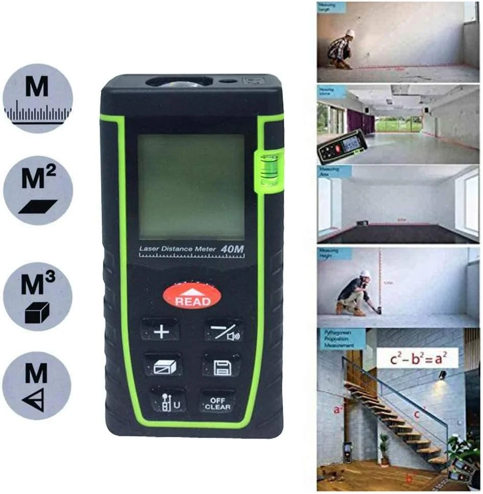 متر لیزری دیجیتال 40 متری SNDWAY SW-T40 با قابلیت اندازه گیری مساحت و حجم