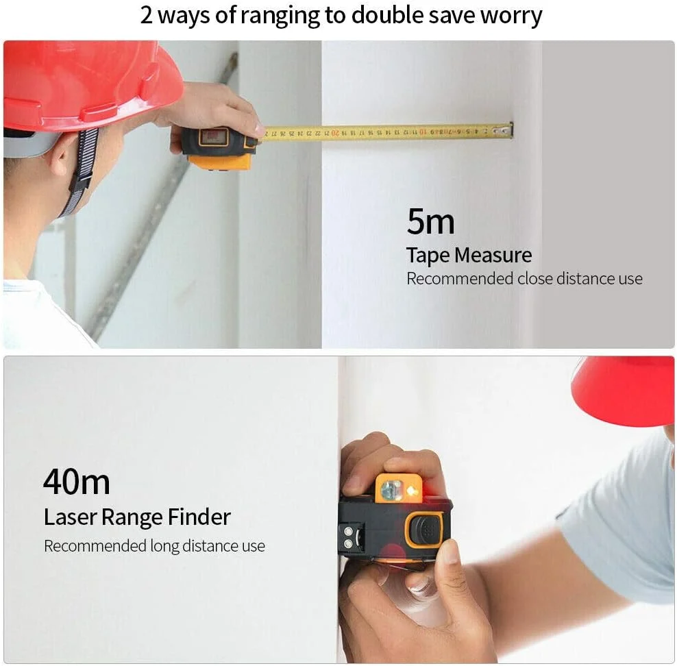 متر لیزری SNDWAY، فاصله یاب 40 متری، متر نواری لیزری دیجیتال (40 متر)