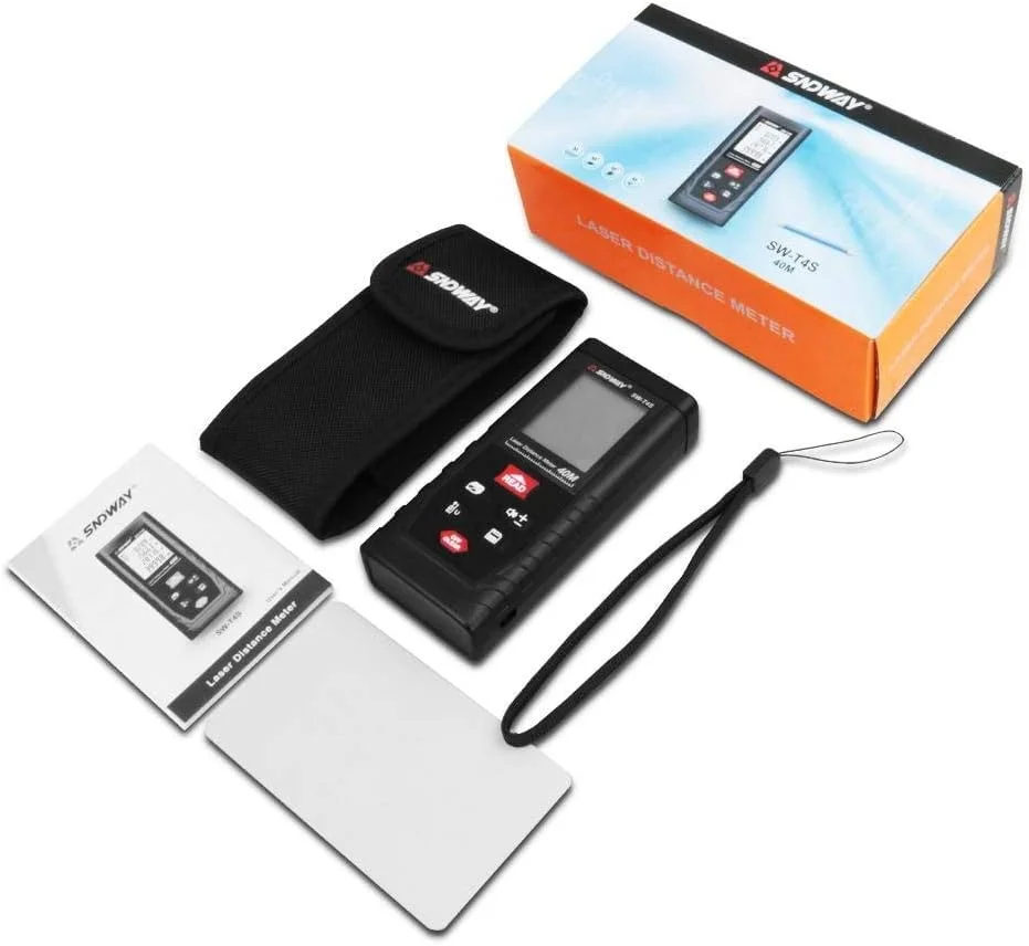 متر لیزری دیجیتال 40 متری SNDWAY SW-T4S با قابلیت اندازه گیری مساحت/حجم
