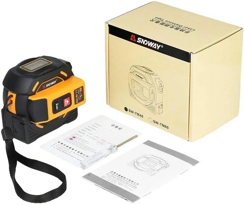 متر لیزری SNDWAY، فاصله یاب 40 متری، متر نواری لیزری دیجیتال (40 متر)
