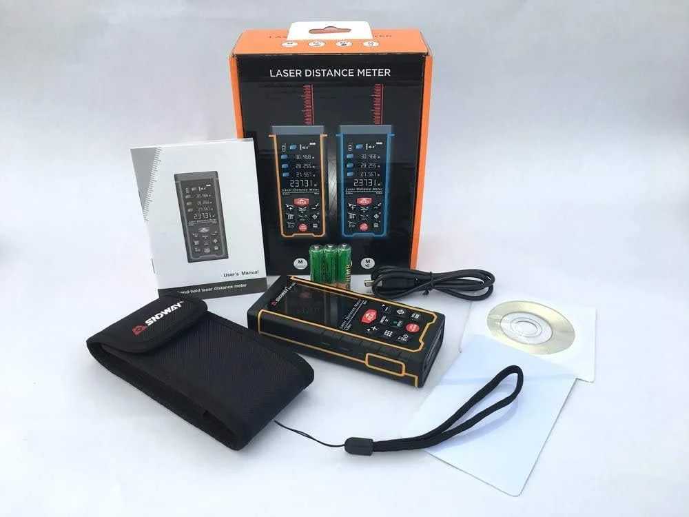 متر لیزری دوربین دار دیجیتال SNDWAY SW-S80، برد 80 متر، ابزار اندازه گیری مساحت و حجم