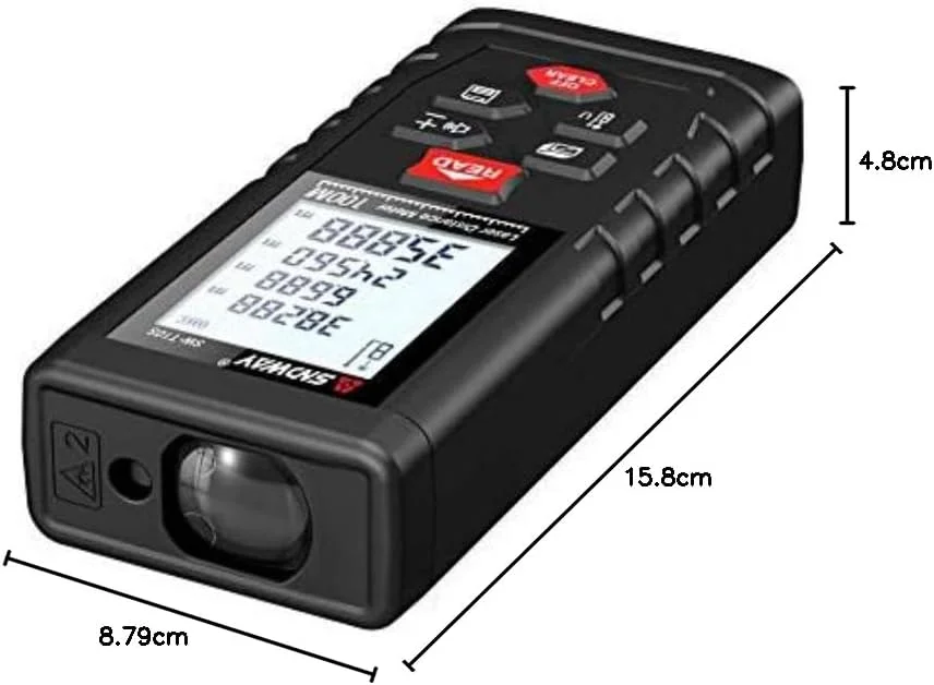 فاصله یاب لیزری دیجیتال 120 متری SNDWAY SW-TG120، متر نواری، محاسبه مساحت و حجم