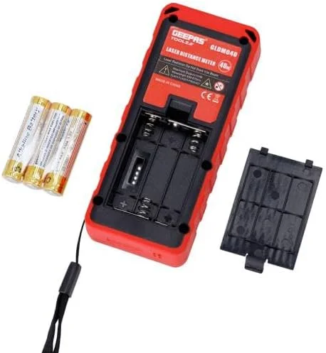 متر لیزری جیپاس، ابزار اندازه گیری لیزری 40 متری، GLDM040 | مترهای فاصله یاب لیزری LCD با حالت فیثاغورث، اندازه گیری فاصله، مساحت و حجم | محافظت IP54 | 6 زبان