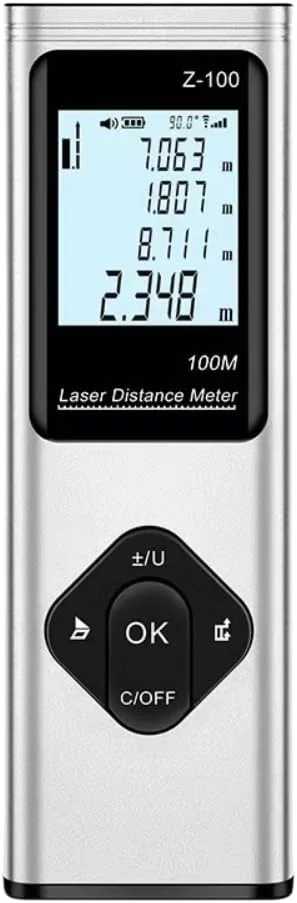 متر لیزری GOUSYUN، متر فاصله یاب لیزری دیجیتال 40 متری، ابزار اندازه گیری بلوتوث CAD، خط کش الکترونیکی هوشمند قابل حمل، فاصله یاب قابل شارژ برای اندازه گیری فاصله، مساحت و حجم