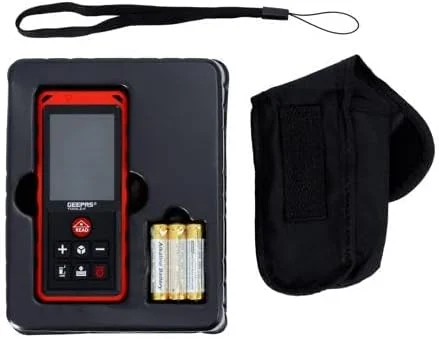 متر لیزری جیپاس، ابزار اندازه گیری لیزری 40 متری، GLDM040 | مترهای فاصله یاب لیزری LCD با حالت فیثاغورث، اندازه گیری فاصله، مساحت و حجم | محافظت IP54 | 6 زبان