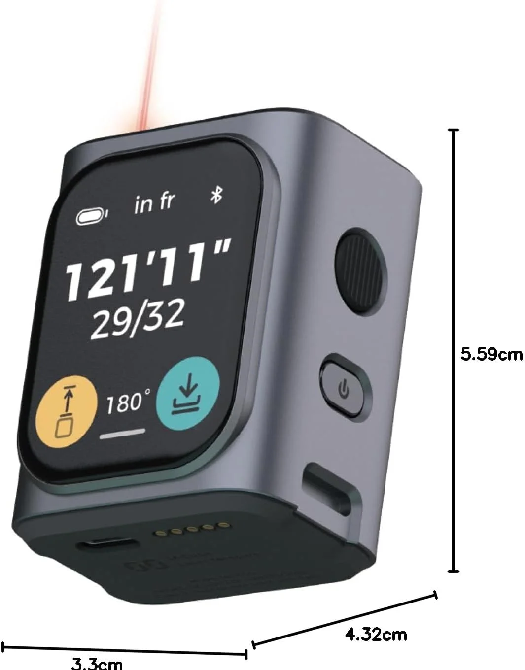 ابزار اندازه گیری لیزری ماژولار HOZO M-Cube شامل 00 متر لیزری، 01 آداپتور برنامه ریز هوشمند، 03 آداپتور لیزر دو طرفه +، 05 آداپتور غلتکی مقیاس لیزری