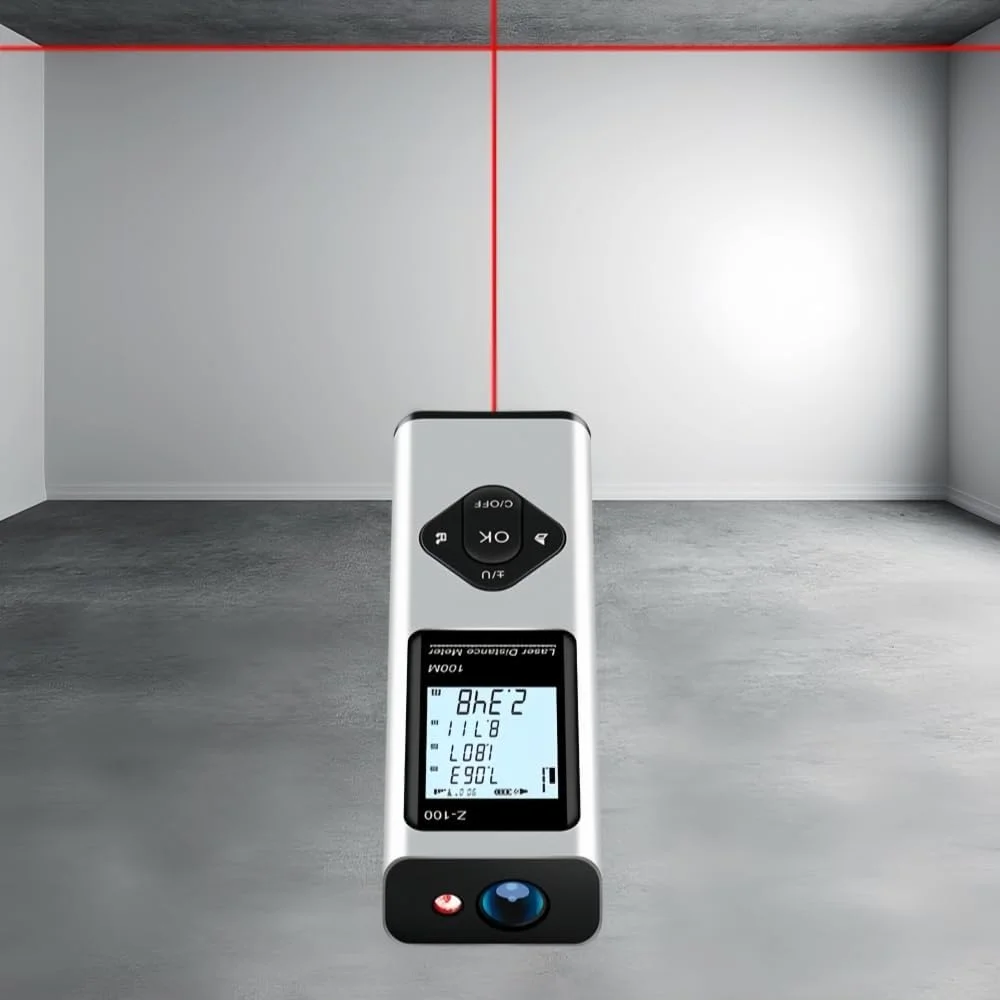 متر لیزری GOUSYUN، متر فاصله یاب لیزری دیجیتال 40 متری، ابزار اندازه گیری بلوتوث CAD، خط کش الکترونیکی هوشمند قابل حمل، فاصله یاب قابل شارژ برای اندازه گیری فاصله، مساحت و حجم