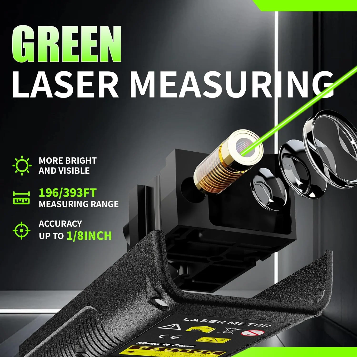 متر لیزری شارژی دیجیتال SG SURGOAL با برد 120 متر به همراه سنسور زاویه برای محاسبه مساحت، حجم و فیثاغورس