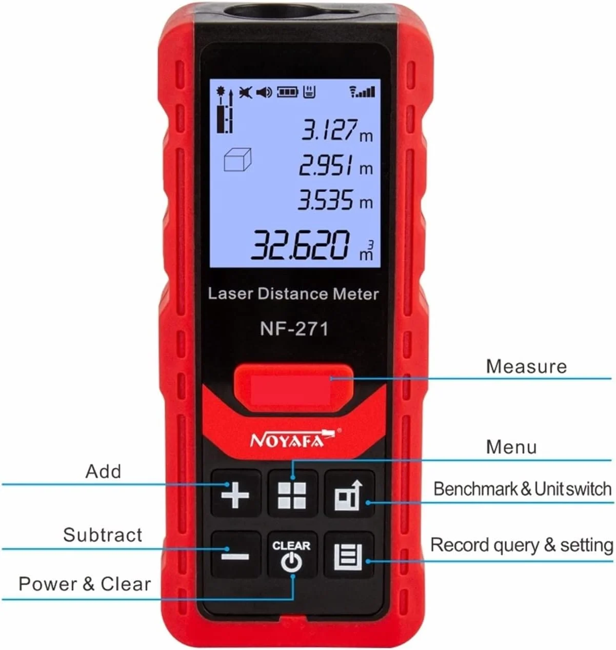 متر لیزری SJHDKLW مدل NF-271، ابزار دقیق اندازه گیری فاصله 40M 80M متر لیزری SJHDKLW مدل NF-271، ابزار دقیق اندازه گیری فاصله 40M 80M
