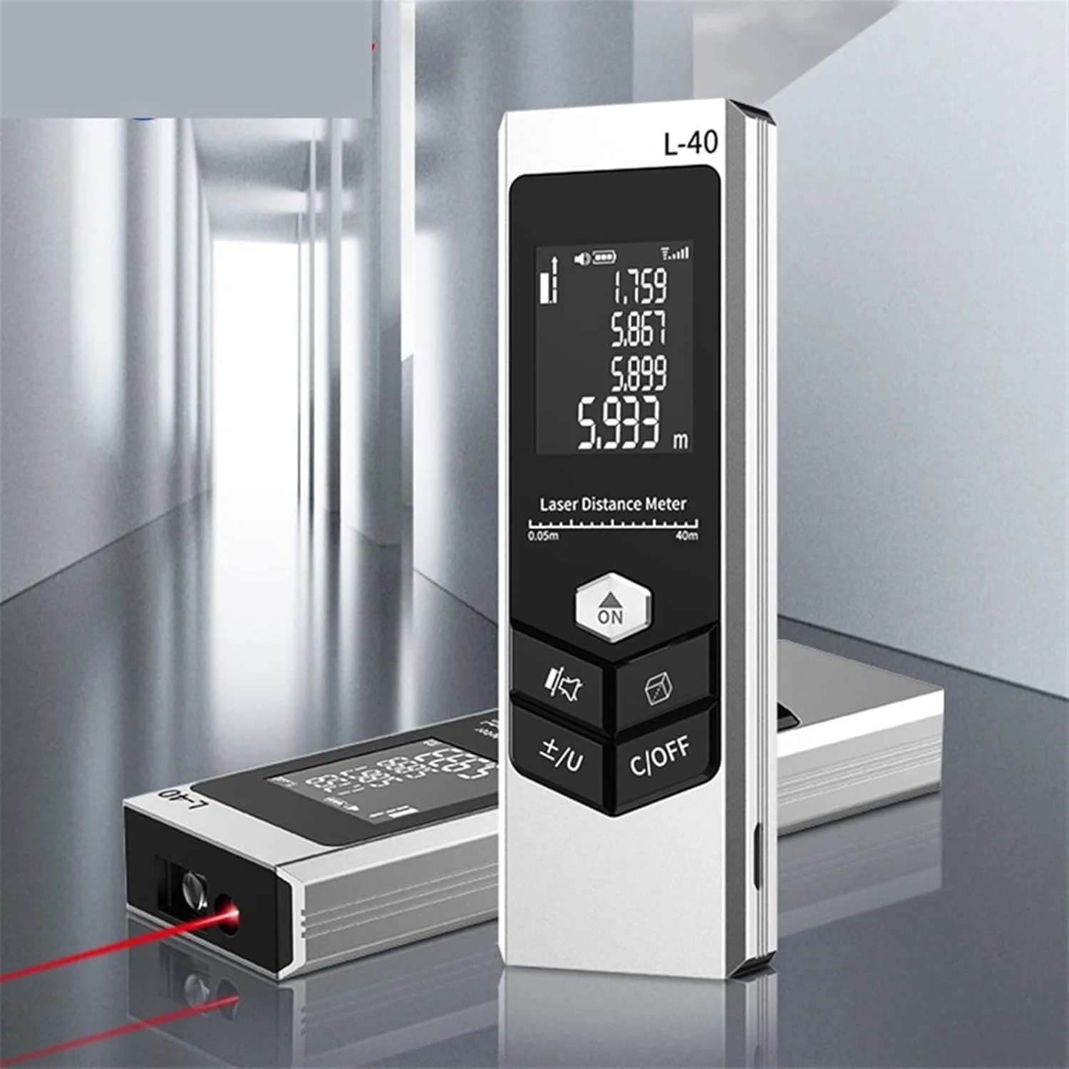 ارتفاع سنج دیجیتال WAYOM، مسافت یاب لیزری با صفحه نمایش دیجیتال، متر لیزری دستی با بدنه فلزی آلیاژ آلومینیوم و پورت USB
