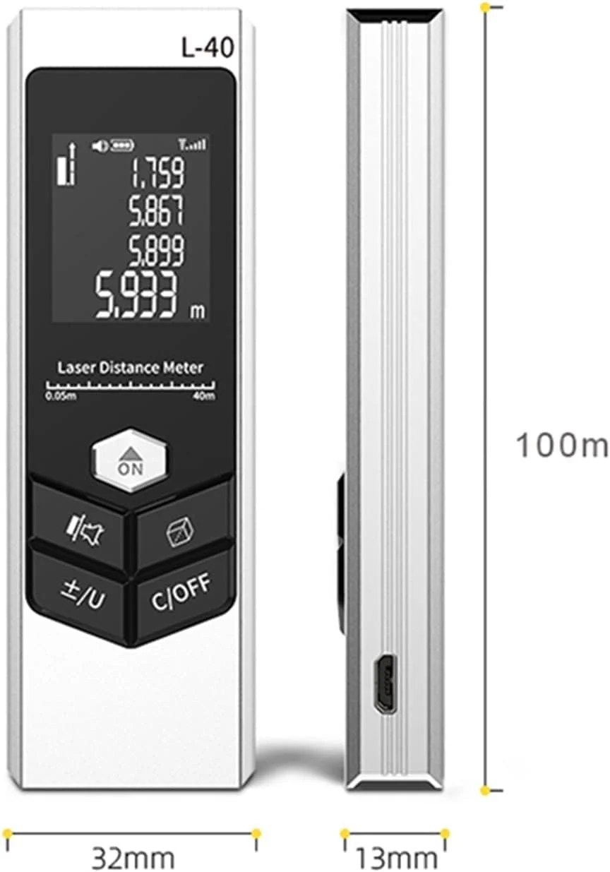 ارتفاع سنج دیجیتال WAYOM، مسافت یاب لیزری با صفحه نمایش دیجیتال، متر لیزری دستی با بدنه فلزی آلیاژ آلومینیوم و پورت USB