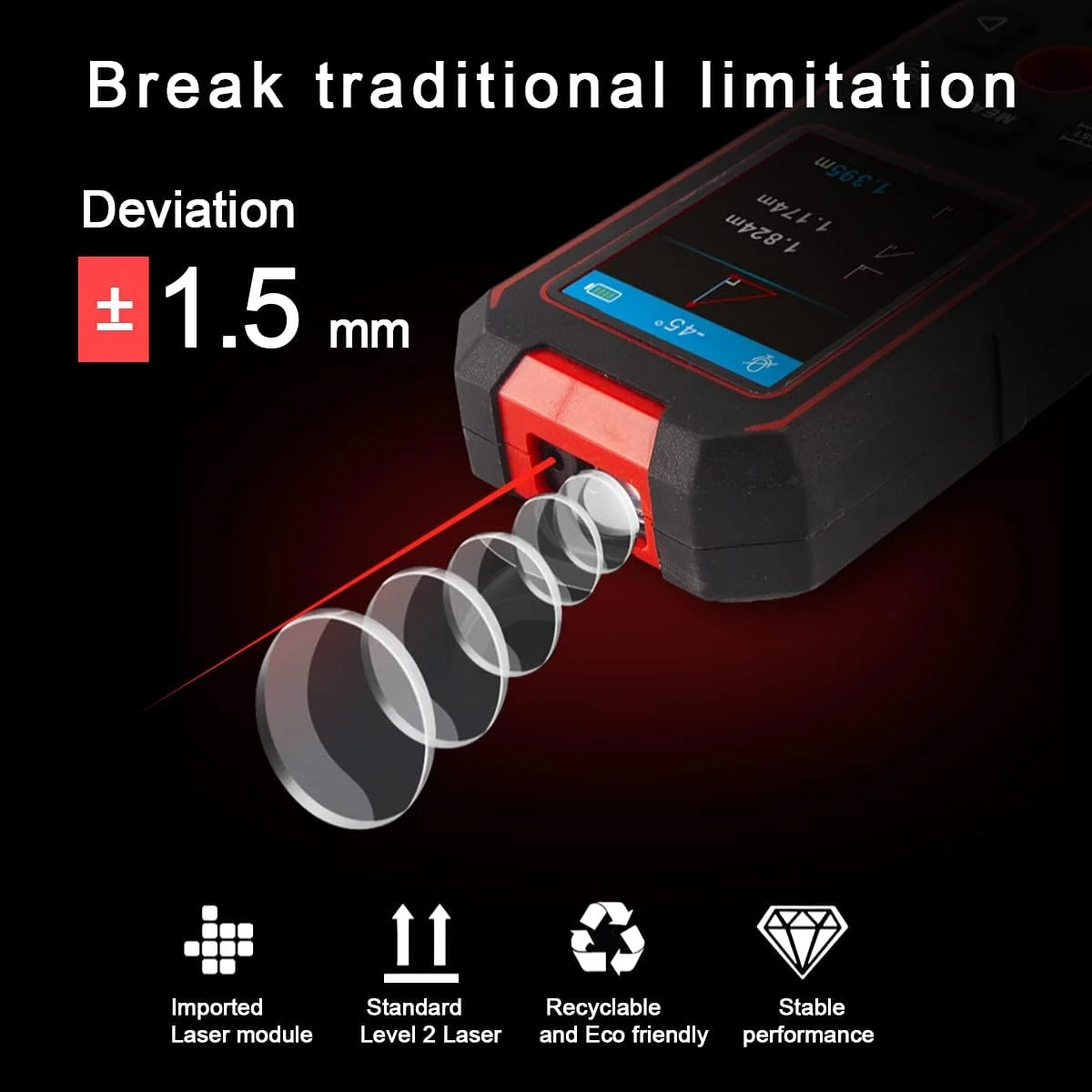 متر لیزری 60 متری/196 فوتی + اسکنر دیوار فلزیاب + تراز دیجیتال، ردیاب چند منظوره 3 در 1 با صفحه نمایش LCD و باتری قابل شارژ داخلی، متر لیزری، زاویه سنج الکترونیکی متر لیزری 60 متری/196 فوتی + اسکنر دیوار فلزیاب + تراز دیجیتال، ردیاب چند منظوره 3 در 1 با صفحه نمایش LCD و باتری قابل شارژ داخلی، متر لیزری، زاویه سنج الکترونیکی