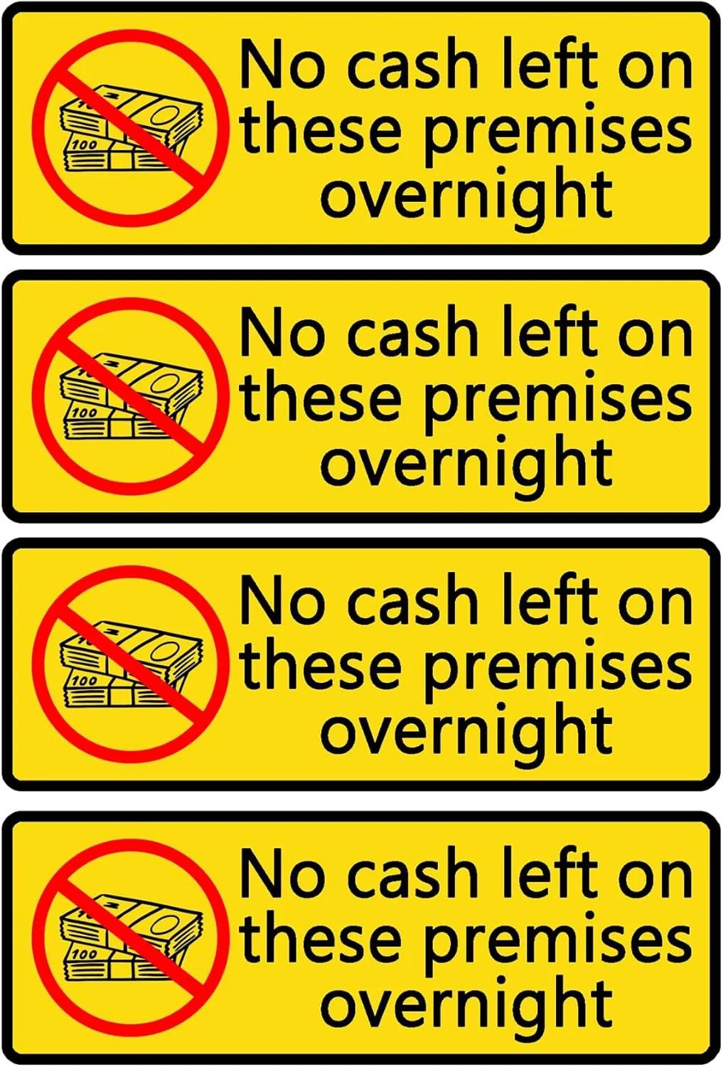 برچسب هشدار مدل No Cash Left ظرفیت 8 عددی