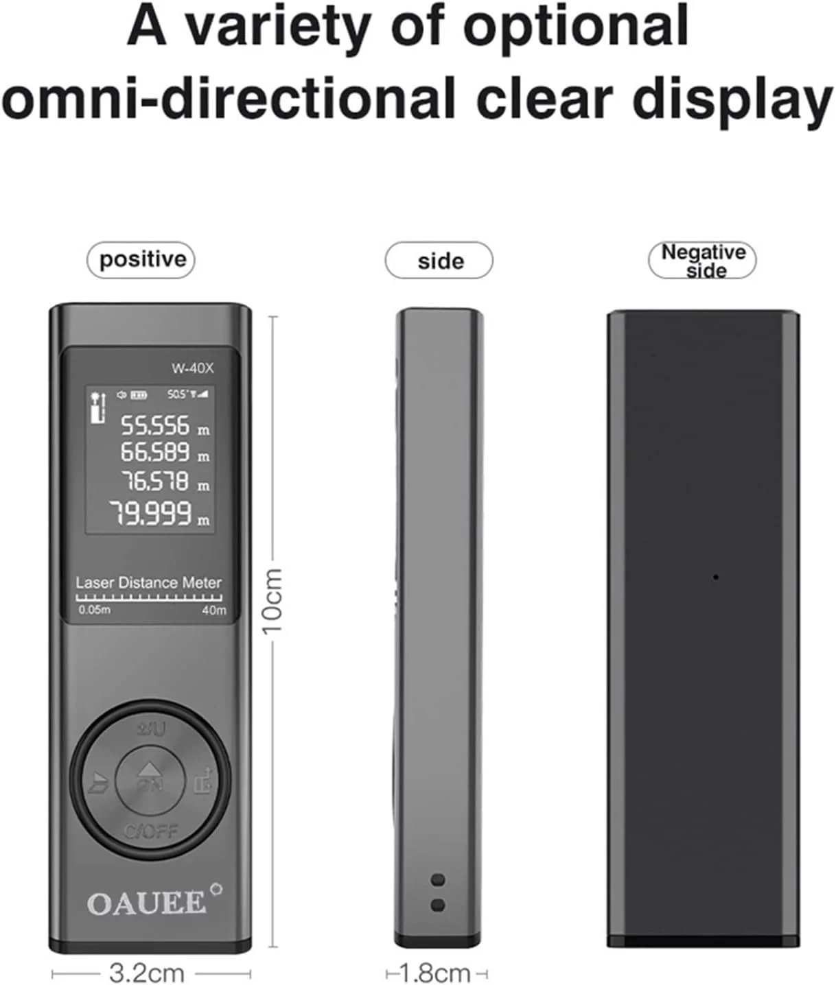 ارتفاع سنج دیجیتال WAYOM، فاصله یاب لیزری، متر لیزری، زاویه سنج لیزری، ابزار ساخت و ساز (رنگ: Hortel، اندازه: 60 متر)