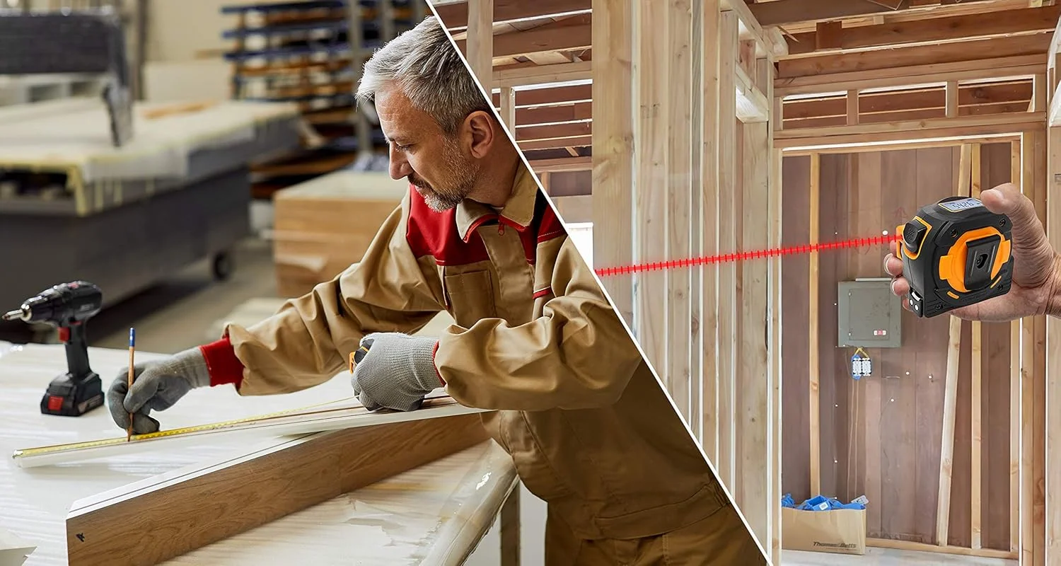 متر لیزری 2 در 1 HISS، متر لیزری 60 متر، متر نواری 5 متر با واحدهای متریک و آمریکایی با صفحه نمایش دیجیتال LCD، قلاب مغناطیسی متحرک، تبدیل واحد، ساختار محکم، سازگار و دقیق متر لیزری 2 در 1 HISS، متر لیزری 60 متر، متر نواری 5 متر با واحدهای متریک و آمریکایی با صفحه نمایش دیجیتال LCD، قلاب مغناطیسی متحرک، تبدیل واحد، ساختار محکم، سازگار و دقیق