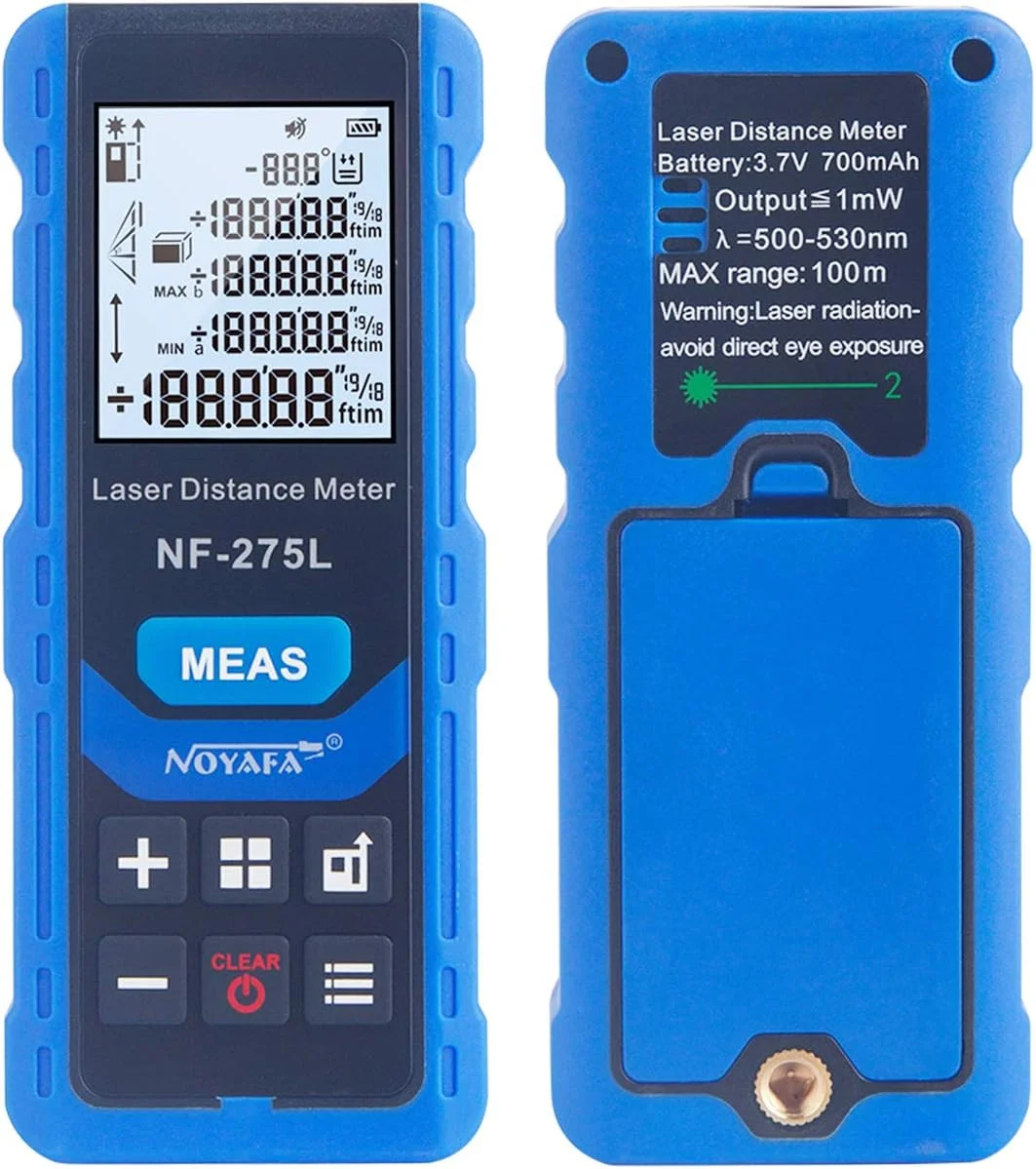 متر لیزری سبز Morelian NF-275L، مناسب فضای داخلی و خارجی، قابل شارژ، دستی، ابزار اندازه گیری فاصله الکتریکی، طول/مساحت/حجم/تراز/عمودی/فیثاغورث