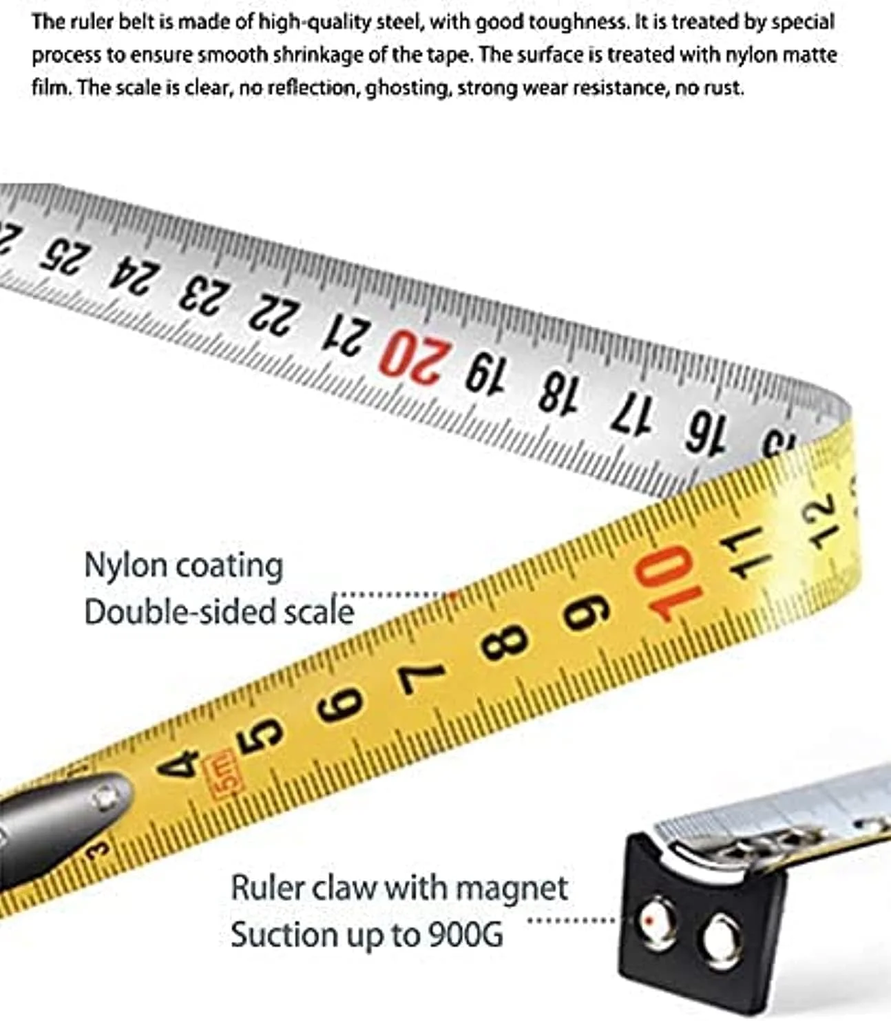 متر لیزری یونیتی مدل LM40T با قابلیت اندازه گیری تا 40 متر، متر دیجیتال و فاصله یاب به همراه متر نواری 5 متری جمع شونده و صفحه نمایش LCD قابل حمل