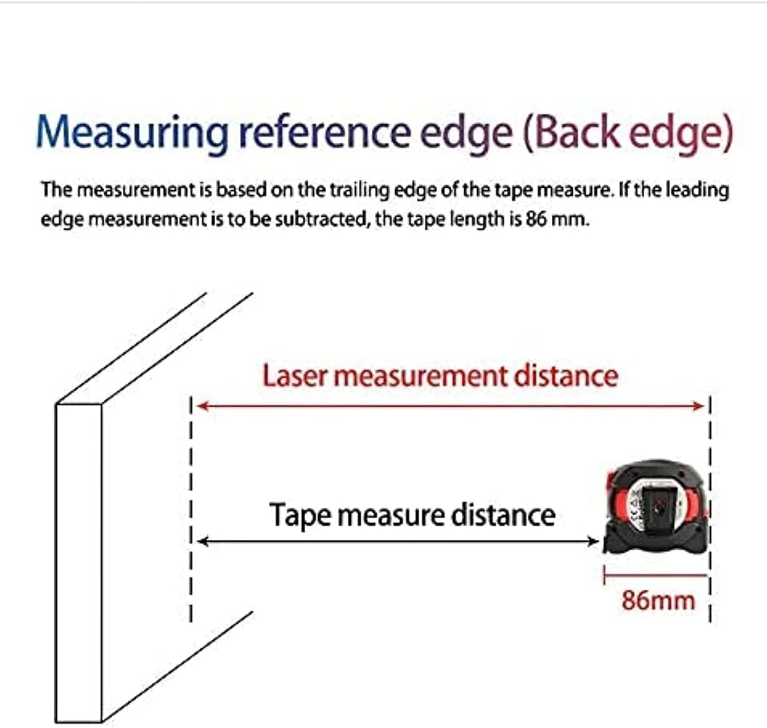 متر لیزری یونیتی مدل LM40T با قابلیت اندازه گیری تا 40 متر، متر دیجیتال و فاصله یاب به همراه متر نواری 5 متری جمع شونده و صفحه نمایش LCD قابل حمل