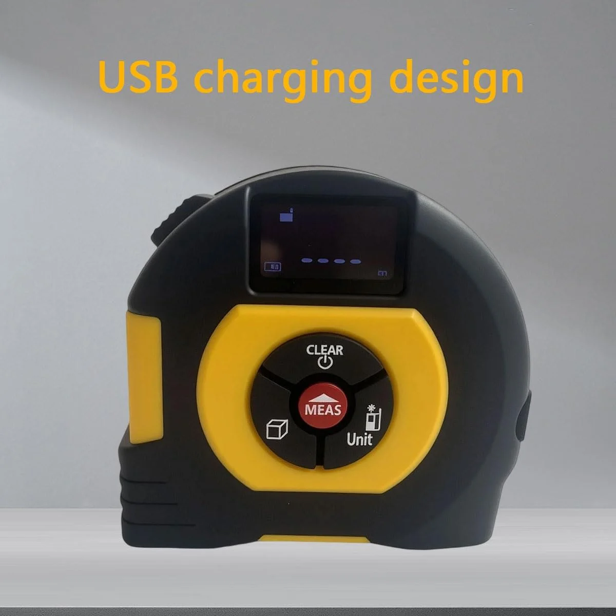 متر لیزری دیجیتال Miangerrn، برد 60 متر به همراه متر نواری 5 متری، مشکی و زرد