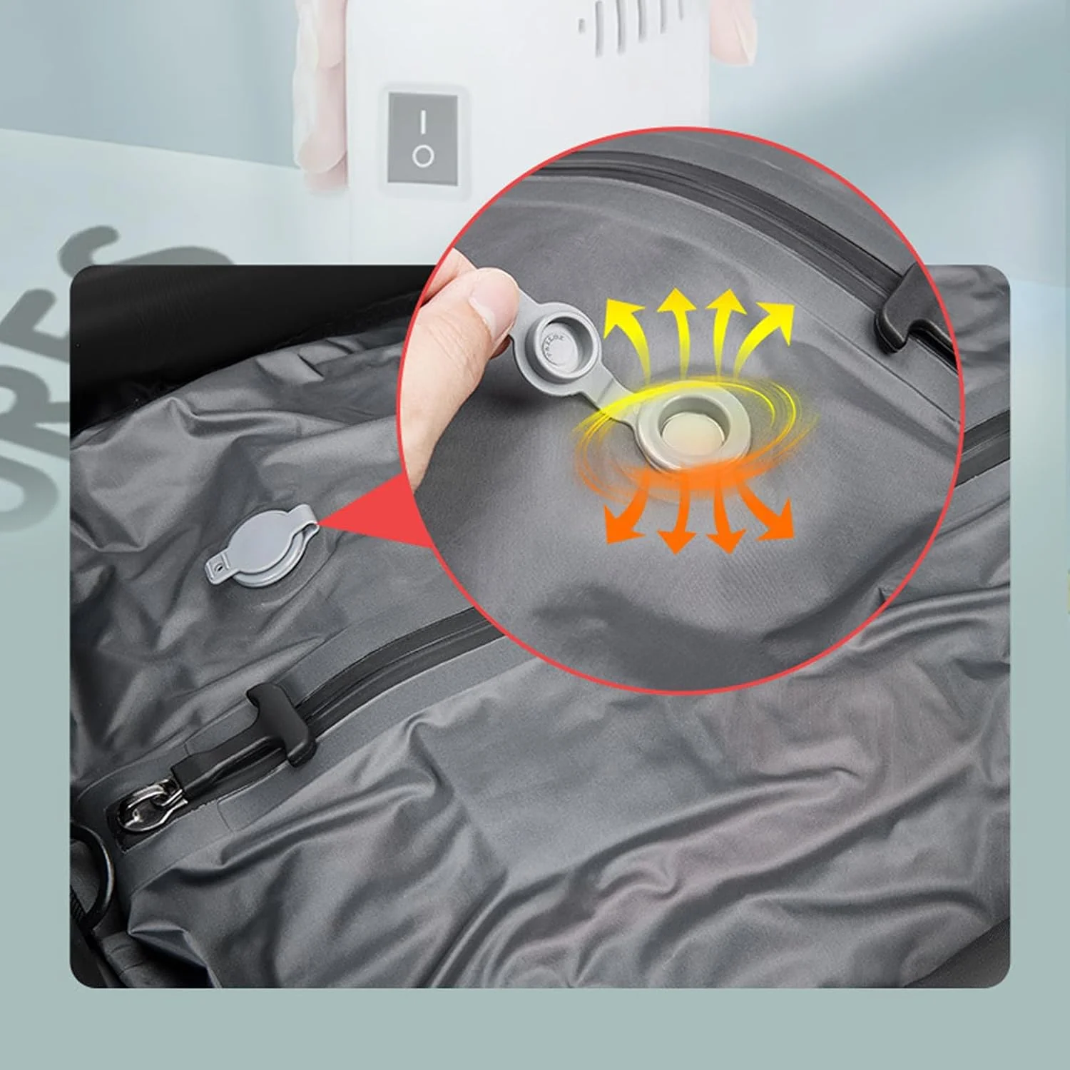 کوله پشتی مسافرتی وکیوم، کوله پشتی فشرده سازی هوا 56 لیتری قابل گسترش، کوله پشتی ضد آب لپ تاپ تجاری با پورت شارژ USB برای زنان و مردان