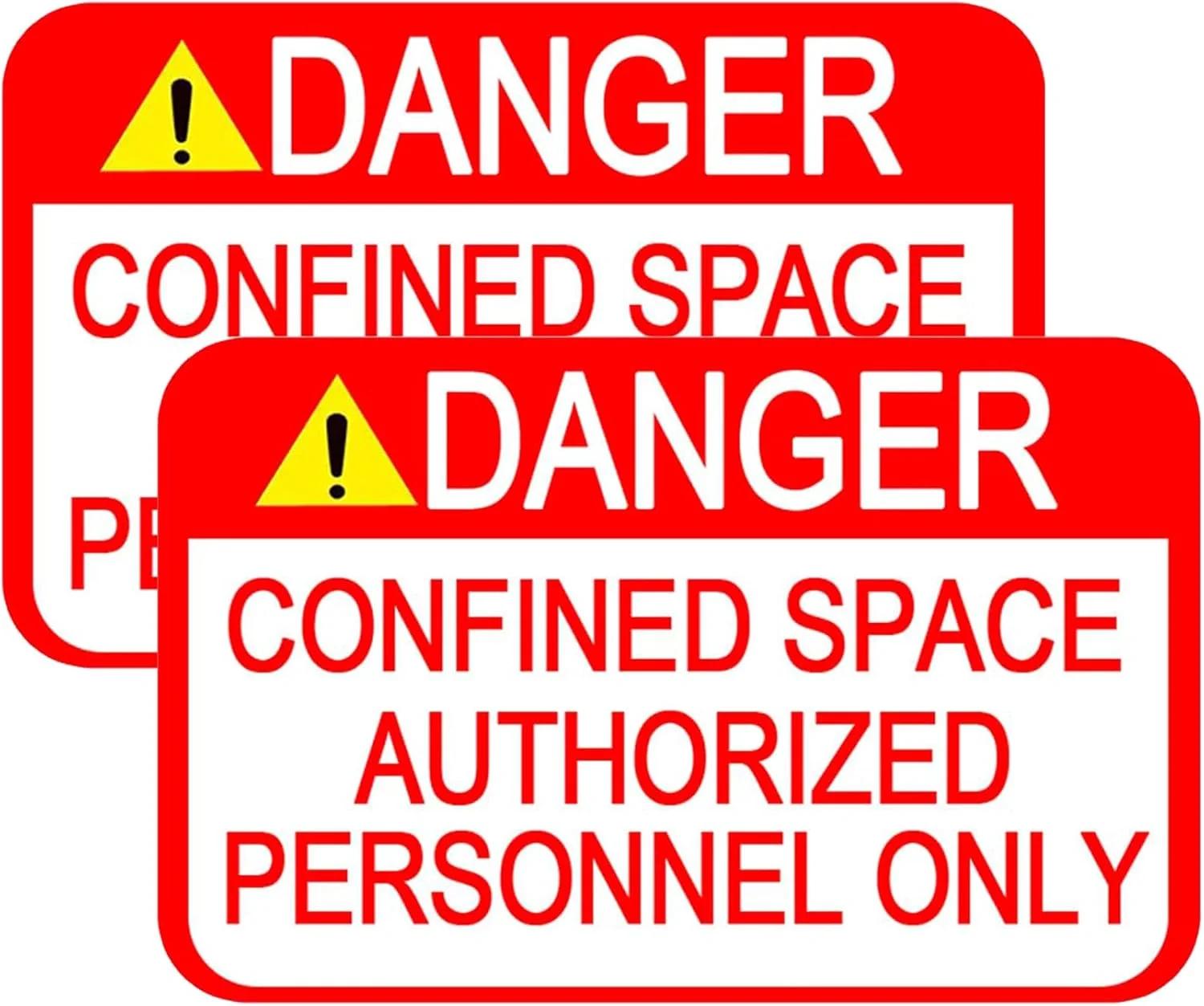 برچسب ایمنی مدل Danger - Confined Space ابعاد 5x7 اینچ بسته 5 عددی