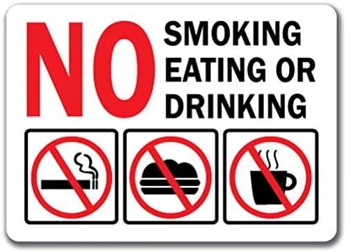 استیکر علائم ایمنی مدل No Smoking Eating or Drinking سایز 8 اینچ