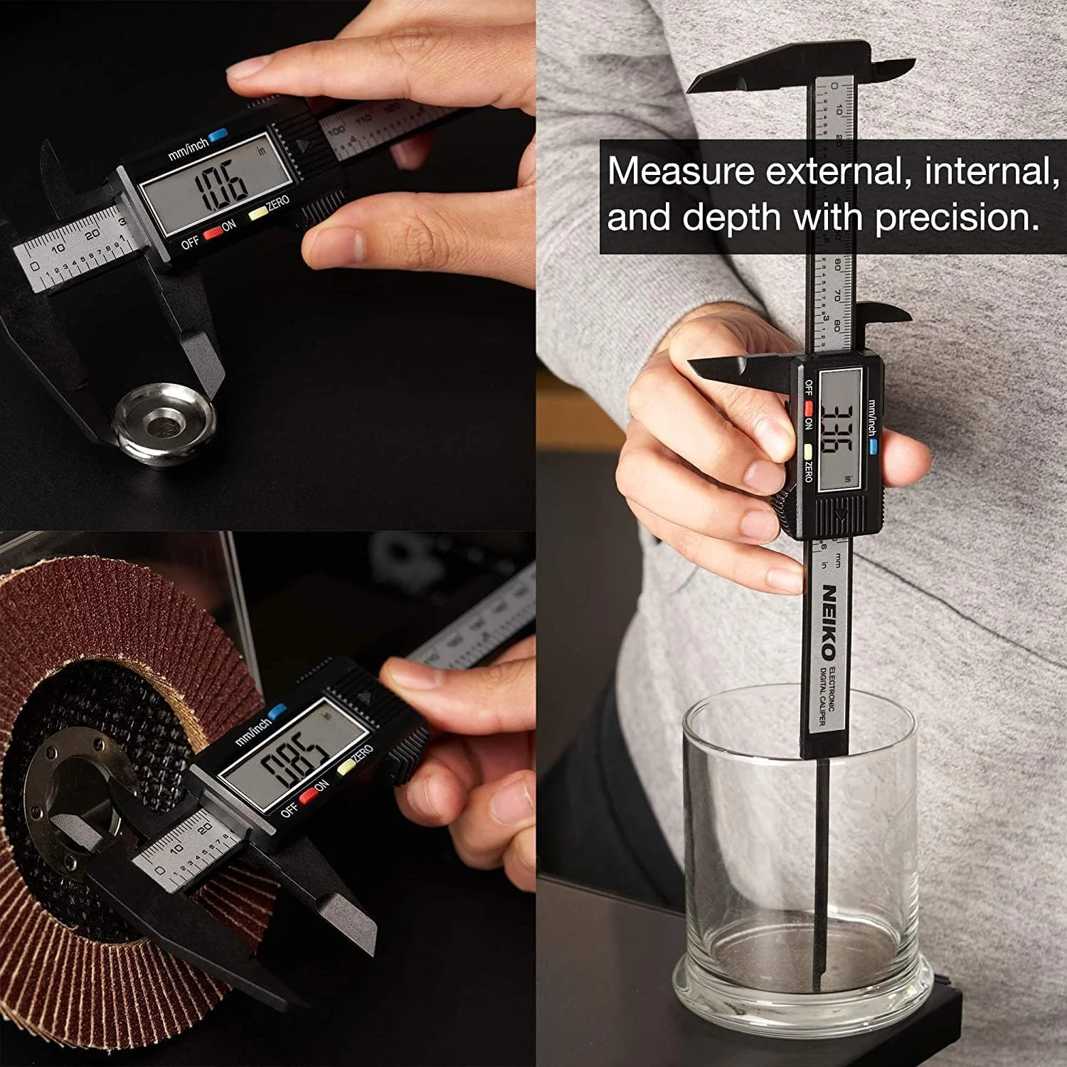 کولیس دیجیتال 15 سانتیمتری نایکو مدل 01417A | ابزار اندازهگیری الکترونیکی | محدوده 0 تا 150 میلیمتر | اینچ و میلیمتر | نمایشگر LCD بزرگ | فکهای اندازهگیری خارجی و داخلی | تنظیم صفر و خاموش شدن خودکار کولیس دیجیتال 15 سانتیمتری نایکو مدل 01417A | ابزار اندازهگیری الکترونیکی | محدوده 0 تا 150 میلیمتر | اینچ و میلیمتر | نمایشگر LCD بزرگ | فکهای اندازهگیری خارجی و داخلی | تنظیم صفر و خاموش شدن خودکار