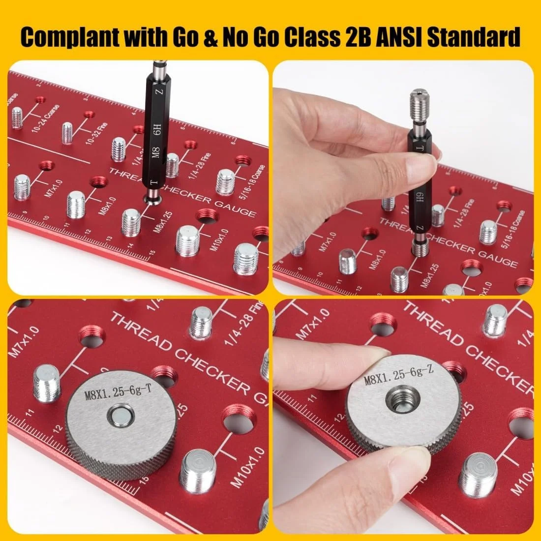 ابزار بررسی رزوه، ابزار بررسی رزوه مهره و پیچ، گیج شناسایی پیچ با 15 رزوه استاندارد، 15 رزوه متریک برای شناسایی سریع اندازه رزوه به همراه مقیاس برای شناسایی سریع اندازه رزوه